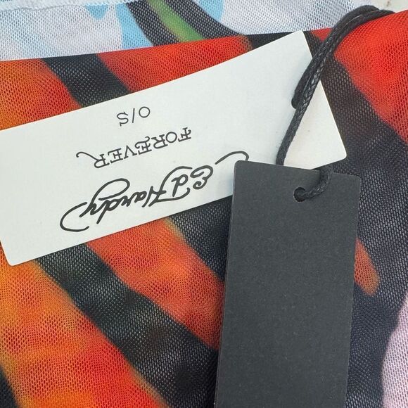 Ed Hardy Colorful Graphic Art Print swim Wrap or scarf - Picture 2 of 6